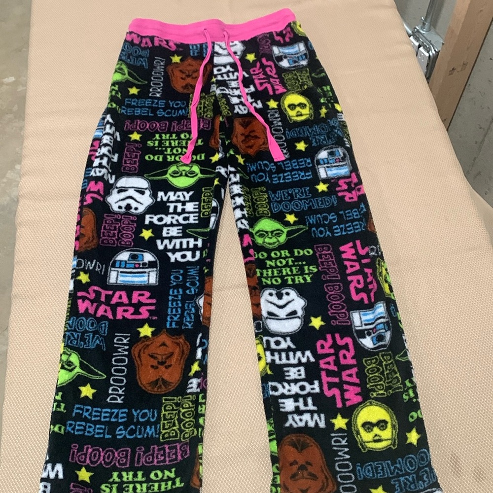Star Wars plush pj bottoms. Gently used
